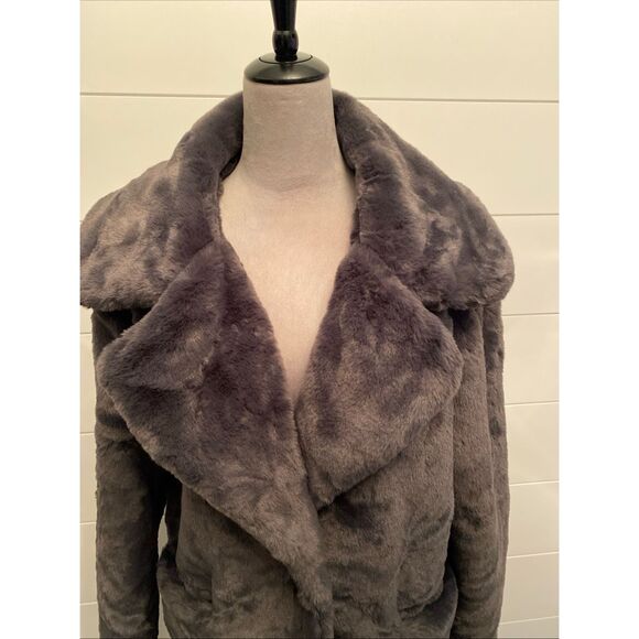 Mark Edwards Studio Faux Fur Coat / Jacket – Gray, Size Women's Medium, NWT - Picture 2 of 13